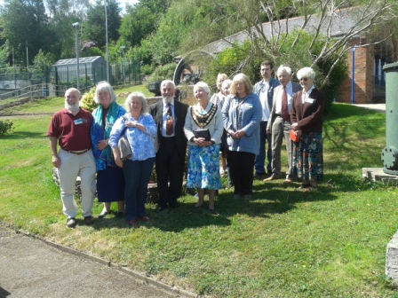 The Mayor of Leominster with other representatives of the town visiting the Waterworks Museum in Hereford
